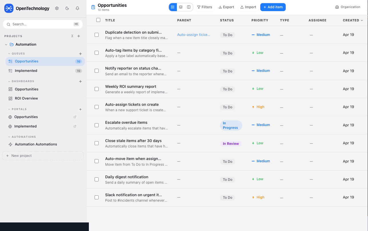 Task queues screenshot